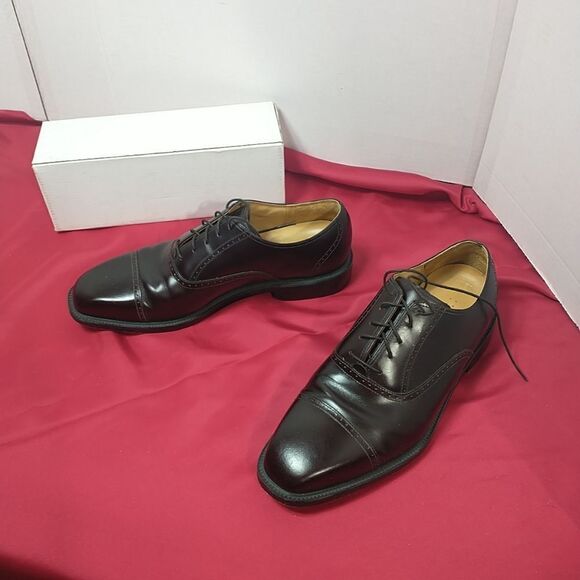 Rockport APM1141E Burgundy Leather Oxfords Cap Toe Dress Work Shoes Mens SZ 10 W - Picture 8 of 8